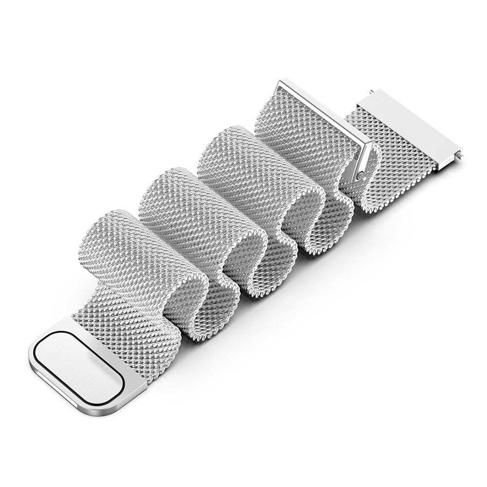 18MM Metal Watch Strap Mesh Milanese Smartwatch Band Replacement - Silver 18MM Metal Watch Strap Mesh Milanese Smartwatch Band Replacement - Silver